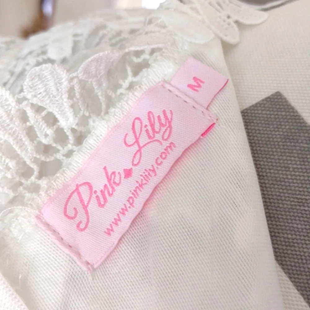 Pink Lily white overlay lace dress - Picture 8 of 9